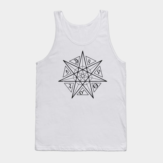 Septagram Alchemy 7 Pointed Star Tank Top by LadyMoldavite